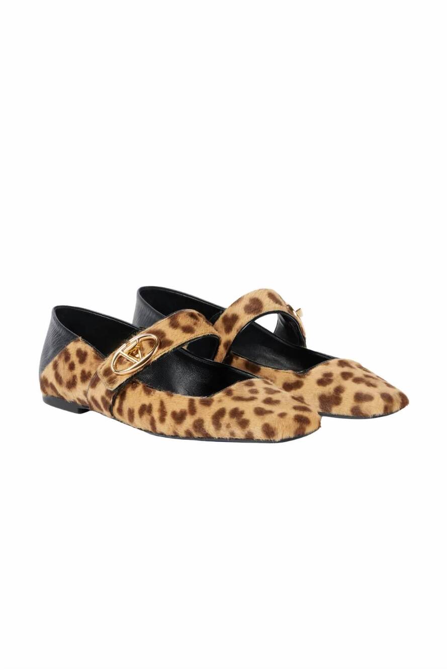 NEW VALENTINO GARAVANI women's locker square toe mary jane ballerina flats in le
